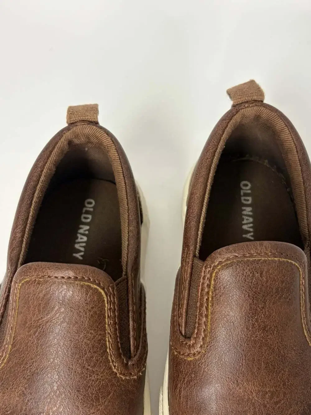 Old Navy Shoes Boys 7C Brown Faux Leather Slip-On Sneakers